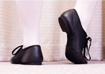 Photo of a pair of black jazz shoes