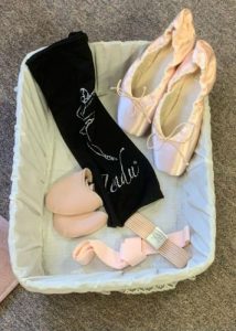 Basket of goodies after a pointe fitting
