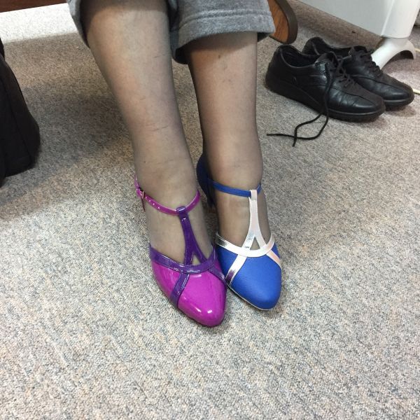 Photo of 2 customised ballroom shoes